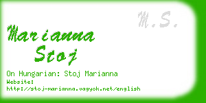 marianna stoj business card